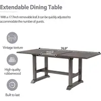 7-Piece Extendable Dining Table Set with Upholstered Chairs and Armchairs – 76.9-Inch Trestle Table Design - Image 6