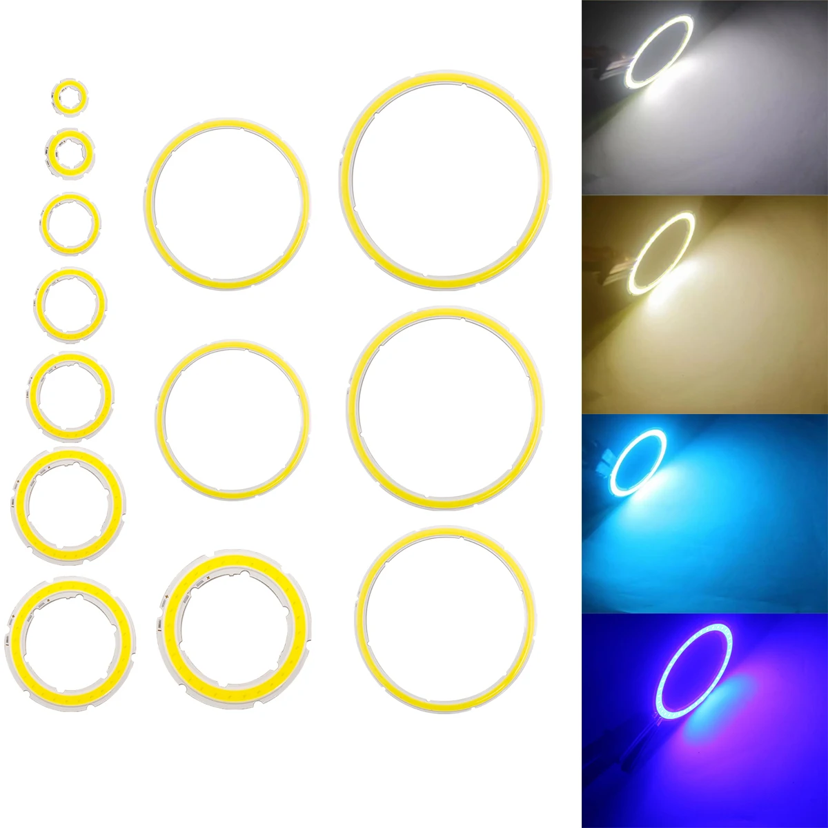 

DC12-24V 2.5W-13W angel eyes led cob light source annual shape 25mm-120mm cob ring led cold warm white light source for diy bulb