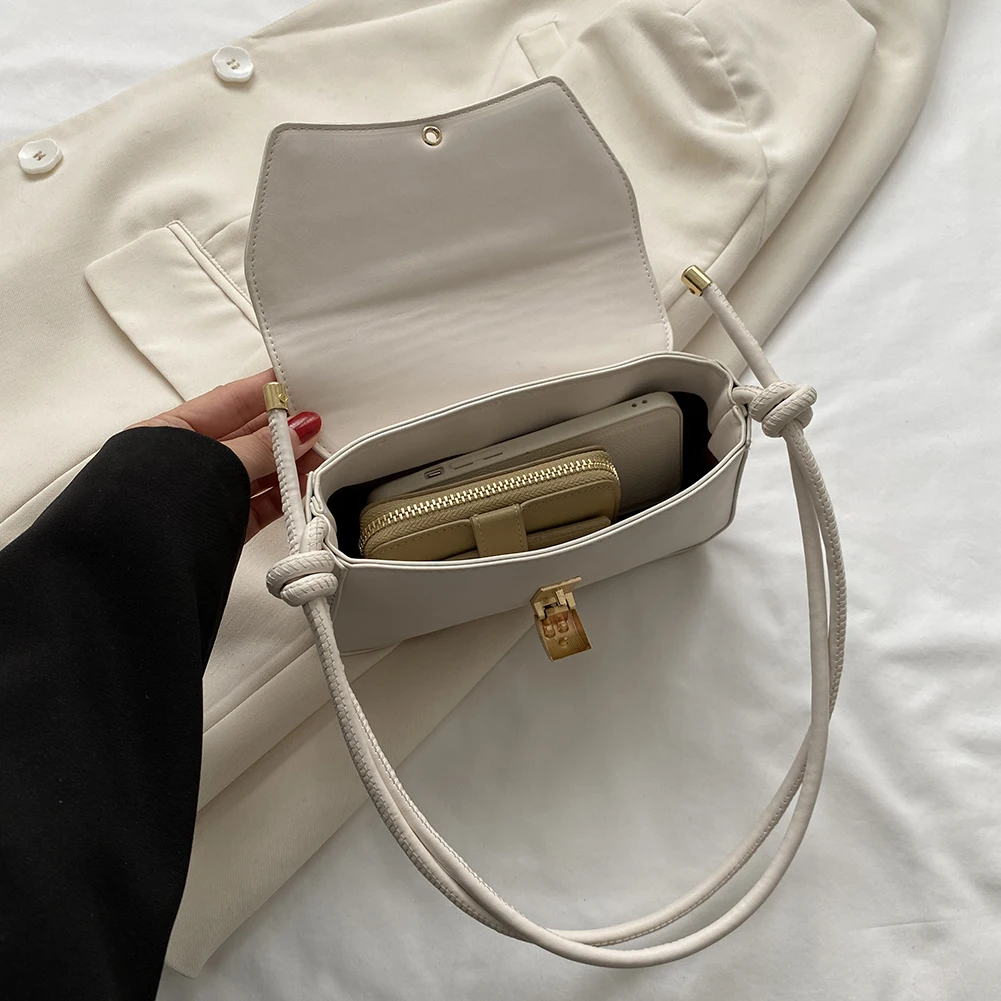 2023 Trend Shoulder Bag Women Metal Lock Buckle Knot Armpit
