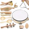 Wooden Musical Instruments for Children Montessori Educational Toy Natural Wood Music Instruments Set for Newborn Babies 0 12M 1