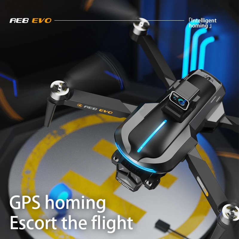 AE8 EVO 미니 드론 와이파이 FPV GPS 리턴 브러시리스 모터, 6K HD 듀얼 카메라, 360 ° 레이저 장애물 회피 RC 쿼드콥터 드론 장난감
