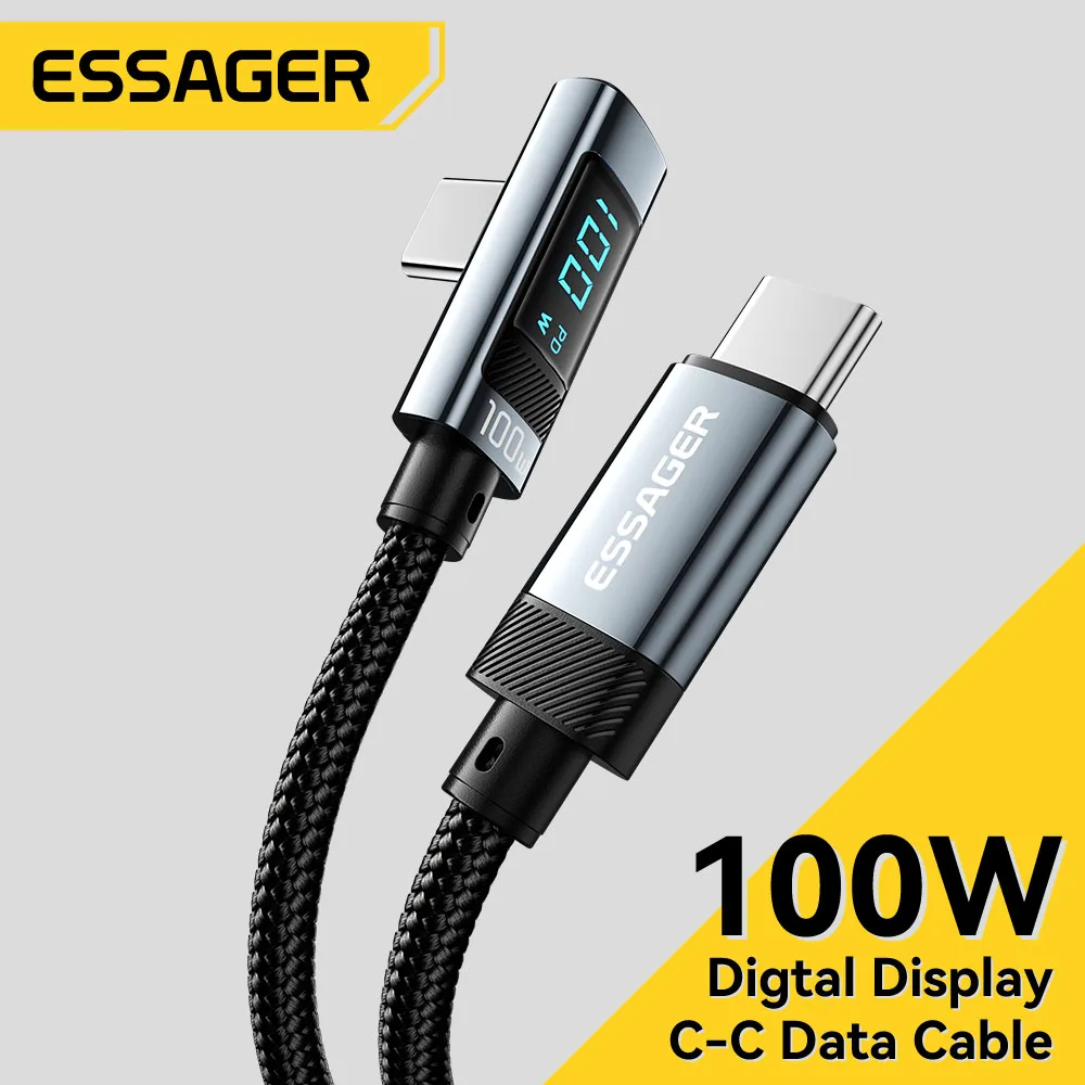 

Essager USB Type C Cable 100W/5A Digital Display Charging Charger Wire Cord For Huawei Xiaomi Redmi Samsung Oneplus