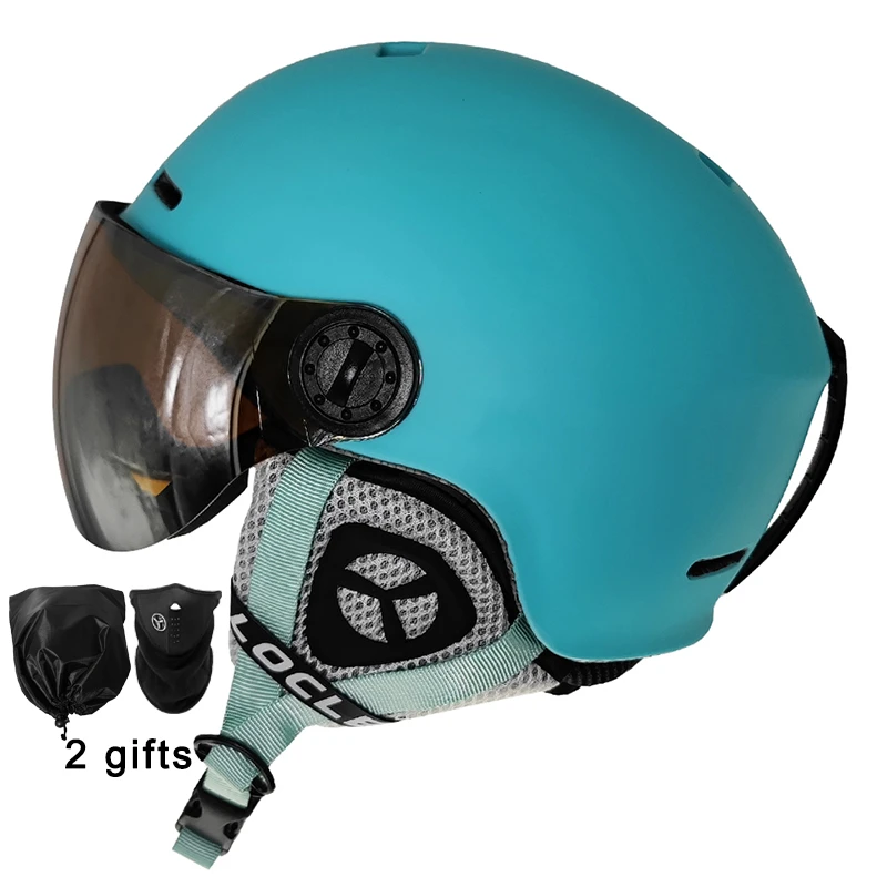 LOCLE Ski Helmet Goggles Visor Men Women Snowboard Helmet Moto