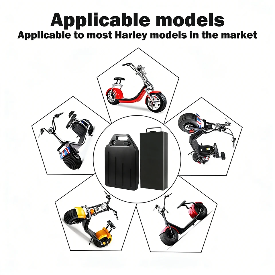 60V 12Ah-21Ah Waterproof Lithium Battery Pack BMS with Charger for Harley Cityc