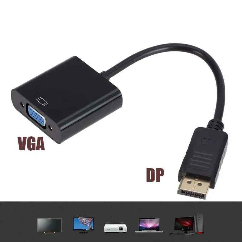 

DP to VGA Video Cable HD 1080P Computer Graphics Transfer Cable DP Male to VGA Female Converter Adapter Cord