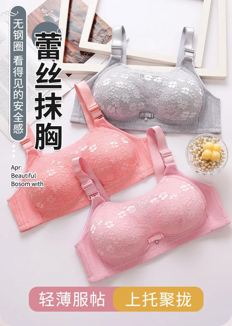 Description Picture 2 of itemFull Cup Lace Ladies Bra Middle-aged Women's Underwear Anti-light Bralette Female Gather Tube Tops Lace Bra Sexy Lingerie