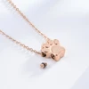 Stainless Steel Pet Paw Print Urn Ashes Cremation Keepsake Necklace For Pet Ashes  Memorial Jewelry Gifts for Man Women 4