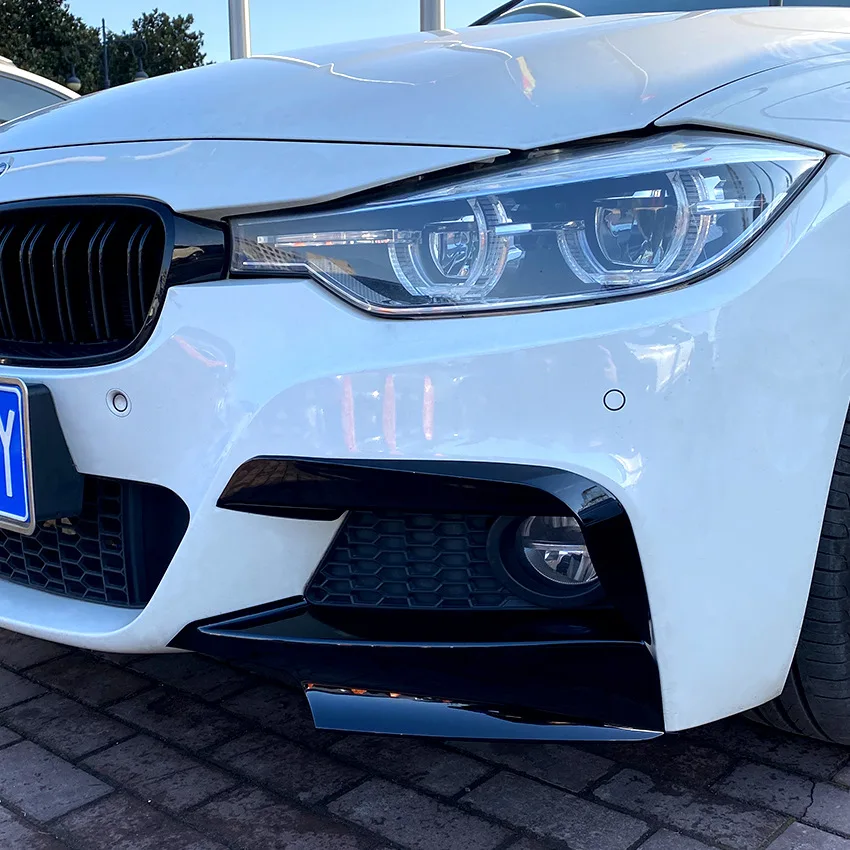 자동차 앞 범퍼 립 스플리터 카나드 스포일러, BMW F30 F31 M 스포츠 2012 2019 안개등, 눈썹 프레임 커버 그릴, 1 쌍