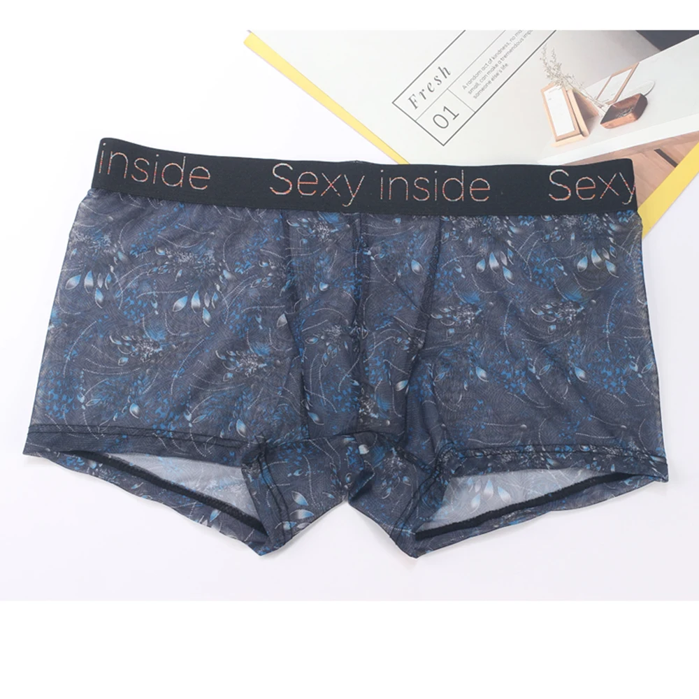 Fashionable Men's Boxer Pants U-shaped Ice Silk Traceless Elephant