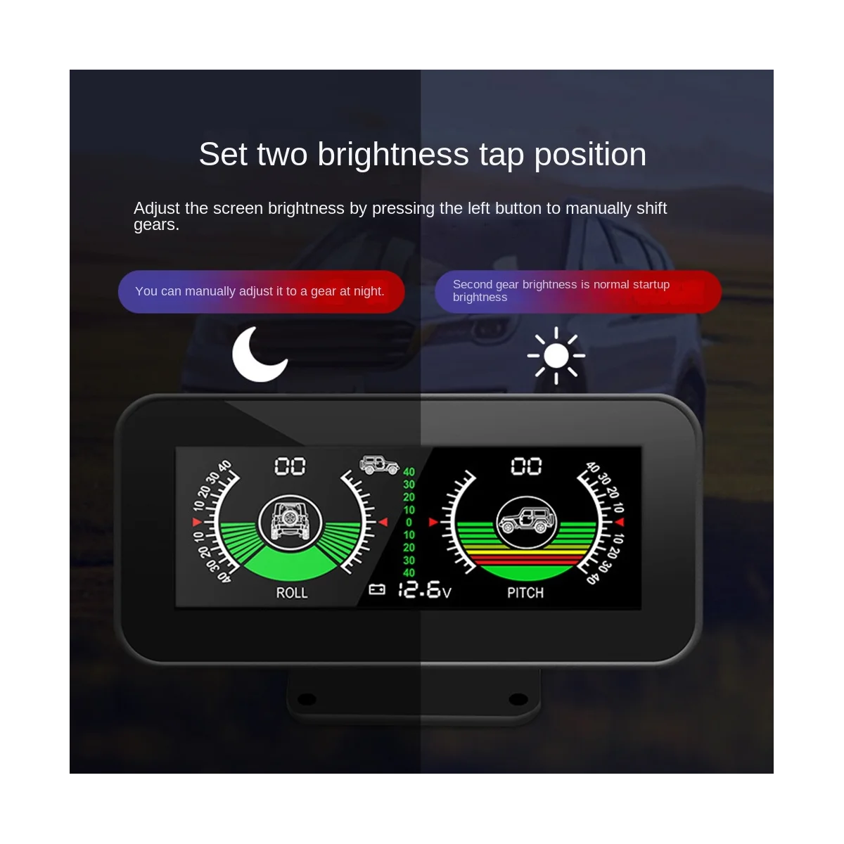 M50 Off Road GPS Smart Inclinometer Car Digital Display Tilt Pitch Angle Inclinometro Auto HUD Intelligent Slope Meter
