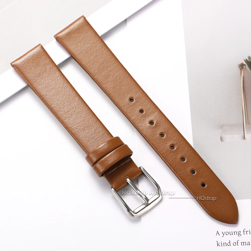 Elegant Slim Leather Watch Strap for Women – High-Quality Universal Replacement Watchband