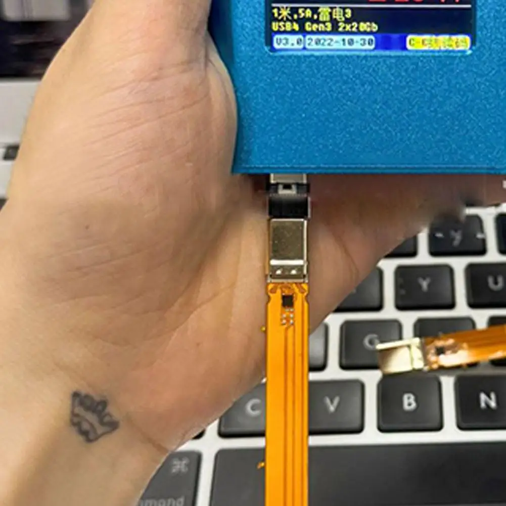 USB4 Male 전 기능 PD240W 듀얼 헤드 TYPE-C Male-to-Male FPC 유연한 플랫 케이블 Thunderbolt 40GB 케이블 유형 C 고속 충전