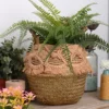 Cestas De Mimbre Decorativas Rattan Basket Bohemian Tassel Wicker Basket Garden with Macrame Tassel Home Organizer Panier Osier 6
