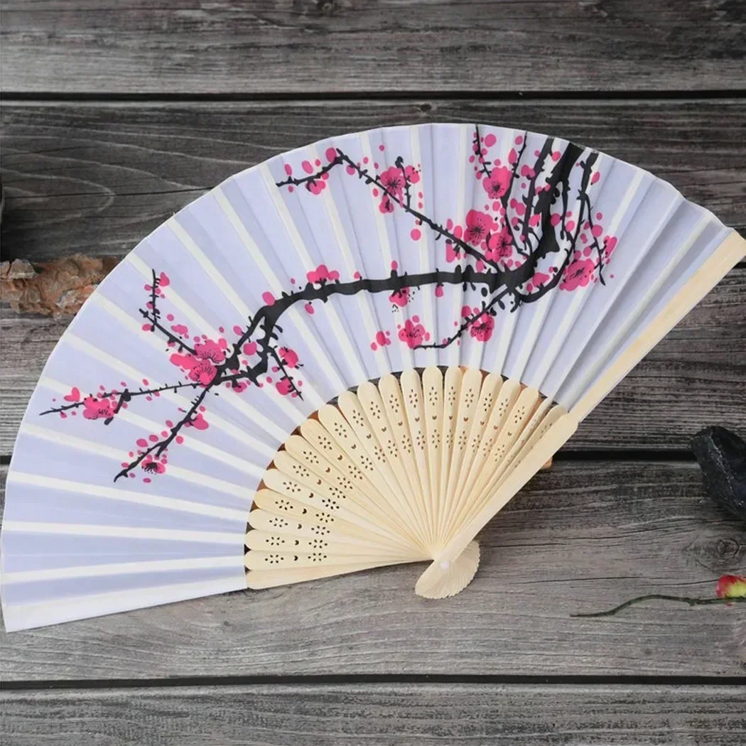 Folding Fan Cherry Blossom Fans Asian Wedding Favor Gift Party Reception Delicate Folding Japanese Style Fan Summer Decoration Bamboo 21cm