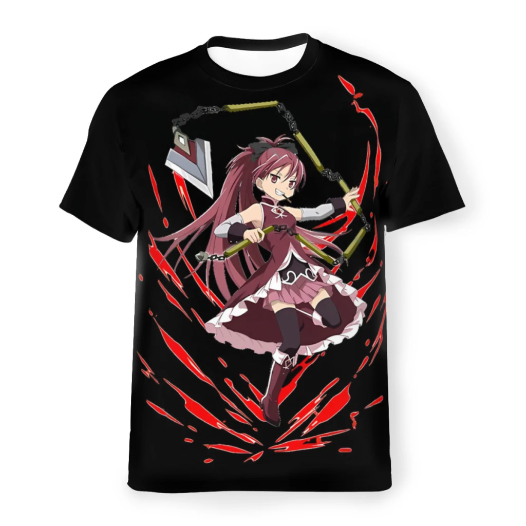 

Футболка Madoka Magica мужская из полиэстера, базовая тонкая рубашка для отдыха с рисунком аниме Puella, модная