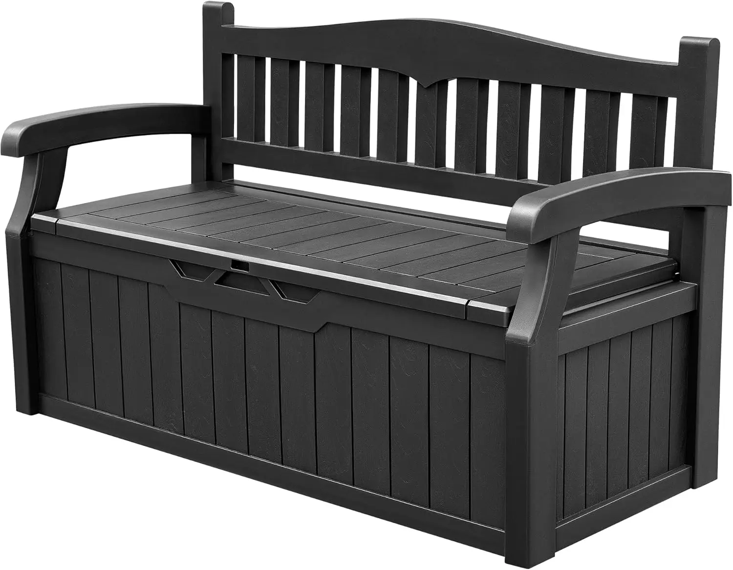 80 Gallon Storage Bench Deck Box Lockable for Patio Furniture, Garden Decor and Outdoor Seating for Cushions, Garden Tools