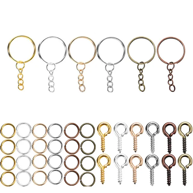 110/220Pcs Keychain Open Jump Rings Eye Pins Jewelry Making Accessories