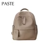 Classic Natural First Layer Cow Leather Women Backpack Grey High-end College Girl School Shoulder Bag Soft Back Cowskin Bagpack 1