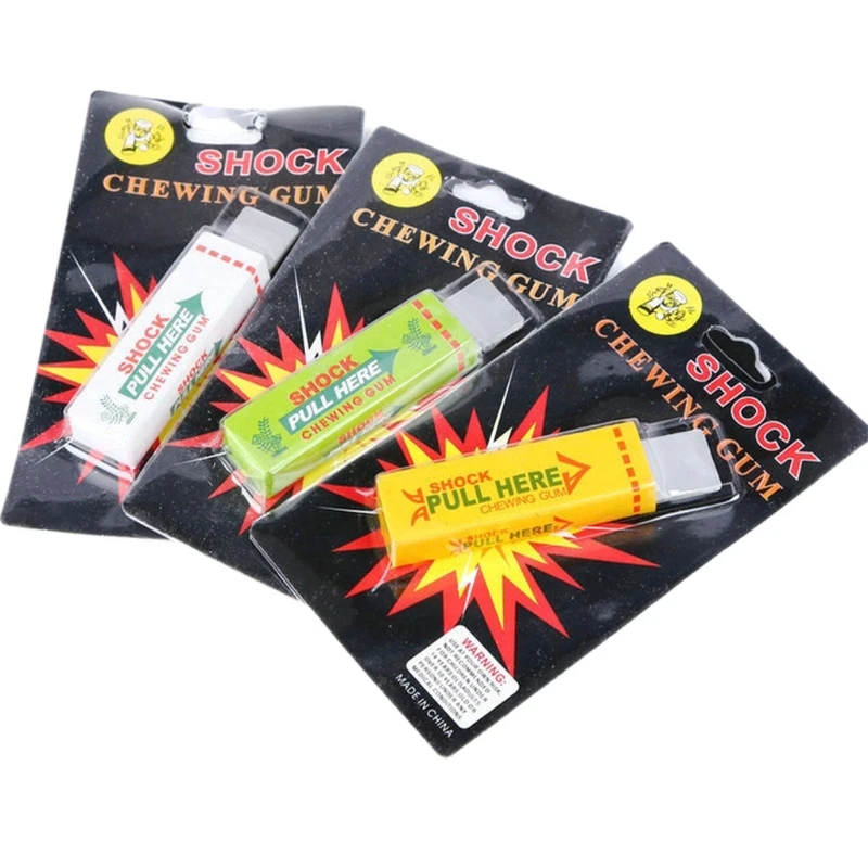 Electric Shocking Gum 3PCS Funny Prank Joke Props for Party Entertainment Realistic Surprising Chewing Gum Kids Favor prank toys joke toys