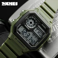 SKMEI 1299 Fashion Men PU Strap Multifunction Waterproof Watches Alarm Male Digital Watch reloj hombre Outdoor Sport Watch 1
