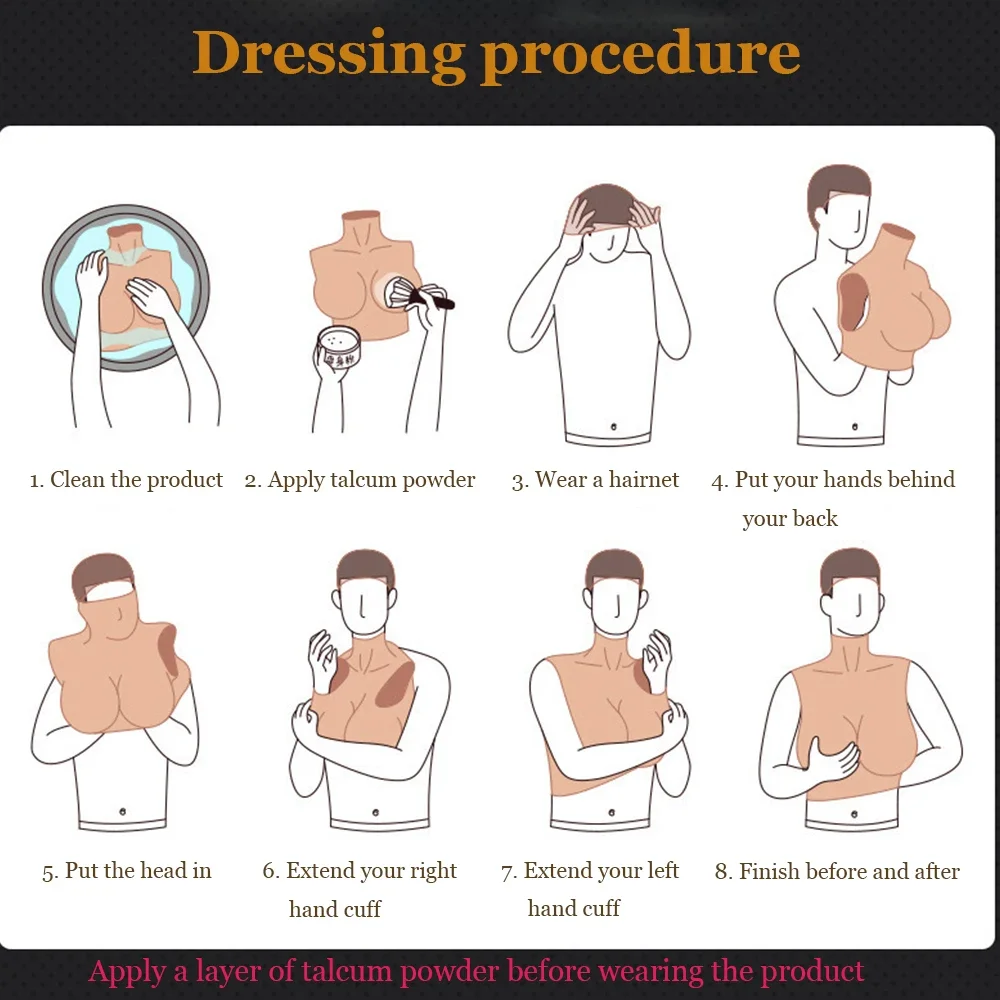 Silicone Breast B/C/D/E/F Cup Fake Boob Transgender Shemale Crossdresser Beginner Sissy Cosplay Chest Artificial Silicone Breast