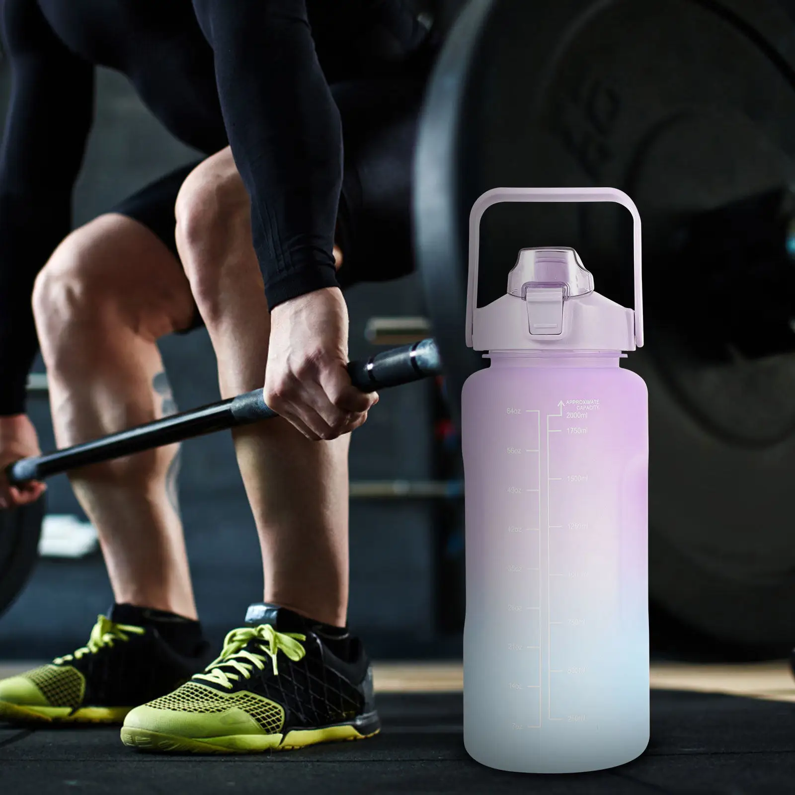 3종 스포츠 물병 세트 피트니스 물병 헬스 하이킹 동기부여 물병 2L 900ml 300ml 스포츠 물병