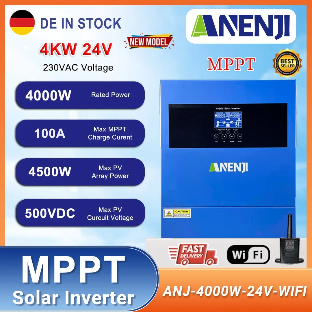 ANENJI4.2KW6.2KWSolarInverterHybridPureSineWaveInverterOffGridMPPT100A/120APVSolarChargeControllerWithWiFi