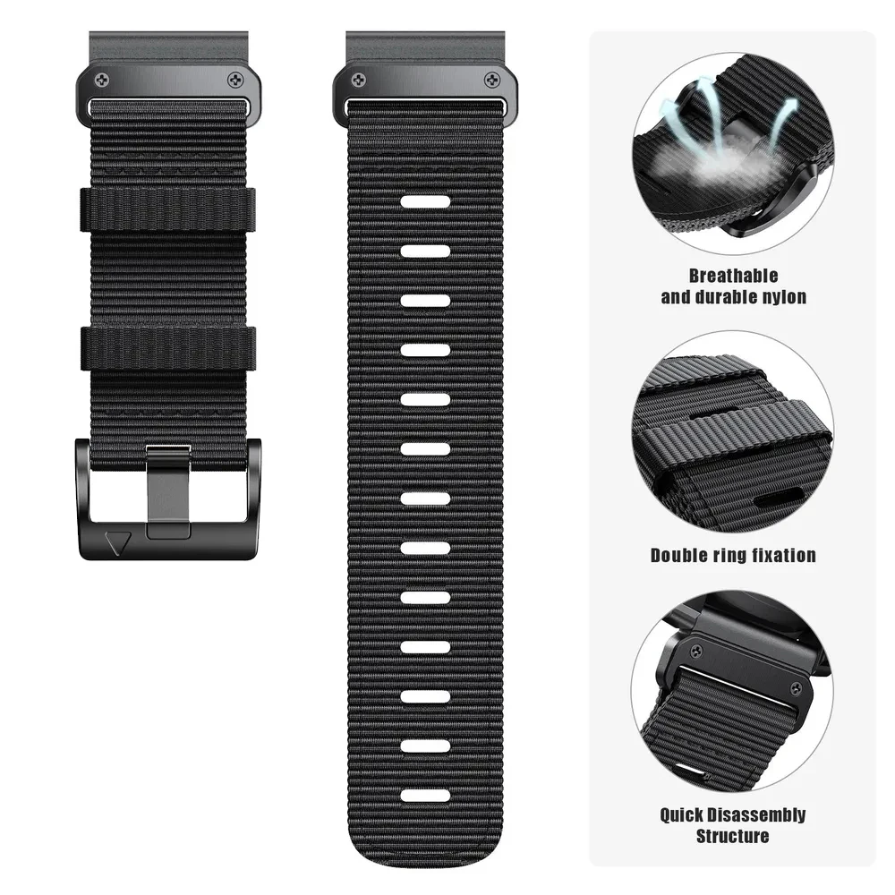 Braided Nylon QuickFit Watch Strap, 22mm/26mm