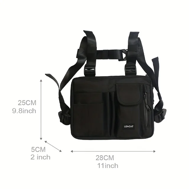 Leacat Hip-hop Tactical Street Fashion Features Gray Army Green Chest Bag Men Adjustable Pocket Sports vest bag 2