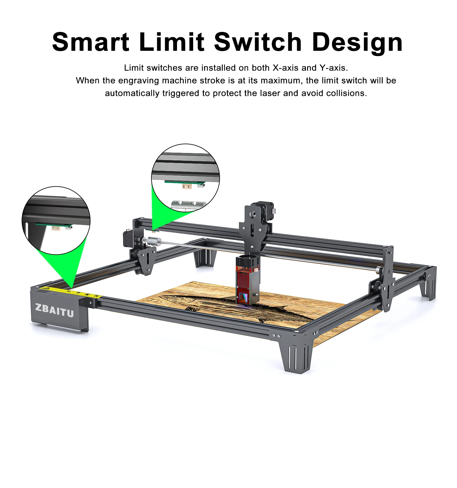 Graveur Laser CNC 40x40cm, Machine de Découpe pour Bricolage