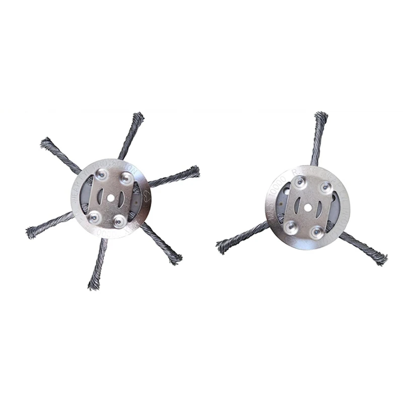 

6 Inch Steel Wire Grass Trimmer Heads Grass Strimmer Steel Wire Wheel Mower Weed Brush Cutter Trimmer Head (Silver,2 Pcs)