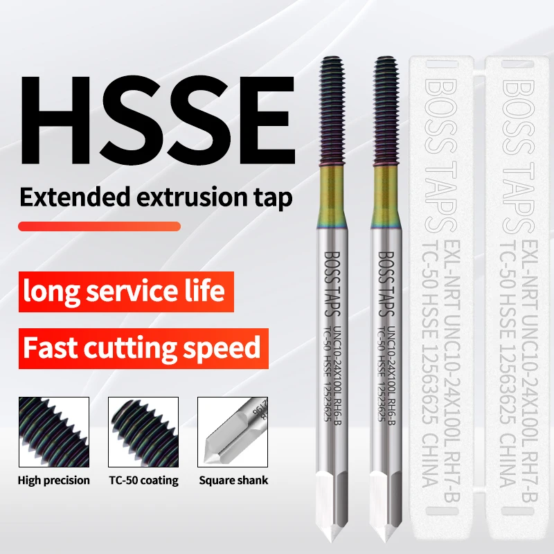 HSSE-M42 JIS Standard Long Shank 100L Roll Forming Tap UNC 2-56 4-40 6-32 1/4 UNF 0-80 10-32 Machine