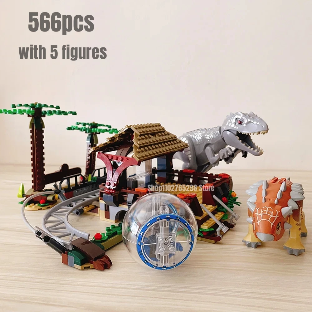 566Pcs Indominous Rex Vs Muslimah Building Blocks Modello Fit 75941 Giocattoli Per Bambini Regalo Di Natale