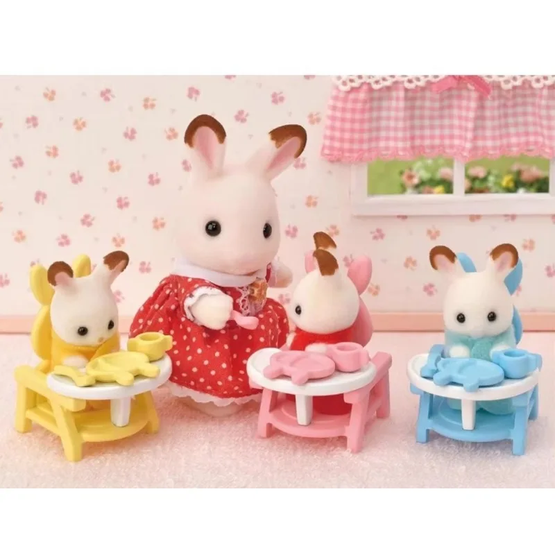 sylvanian families  chocolate rabbit triplet cradle seat care set for girls ternurines  Authentic  playing house toys 5