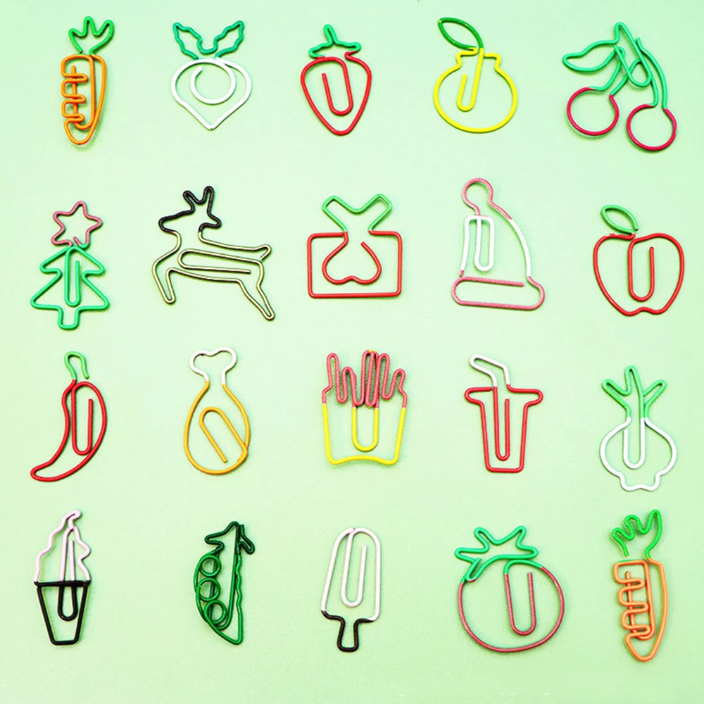 Cartoon Vegetabl Creative Carrot Metal Paper Clips 10 Pieces