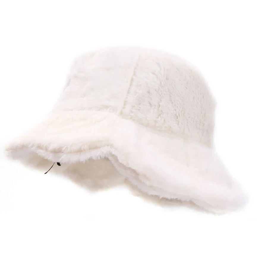 Chapeau Seau En Fausse Fourrure - Pour Femme - Taille Unique - Hiver - Léger Et Doux