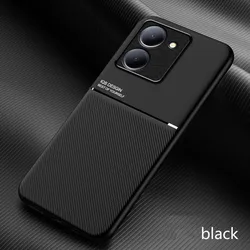 Magnetic Holder Protective Phone Case with Built - in Car Mount for VIVO V27 Pro (Black)