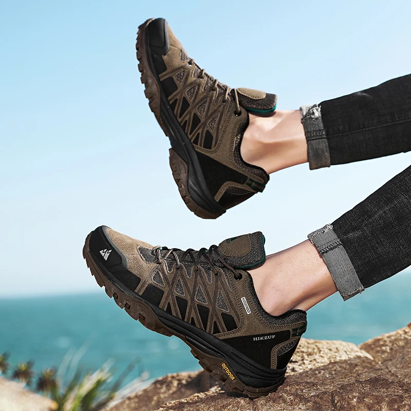 HIKEUP Modische Outdoor-Schuhe, Wandern, Herren, Sport, lässig, Bergtrekking-Stiefel, Camping-Sneaker für Herren, rutschfest, verschleißfest – Detail 14