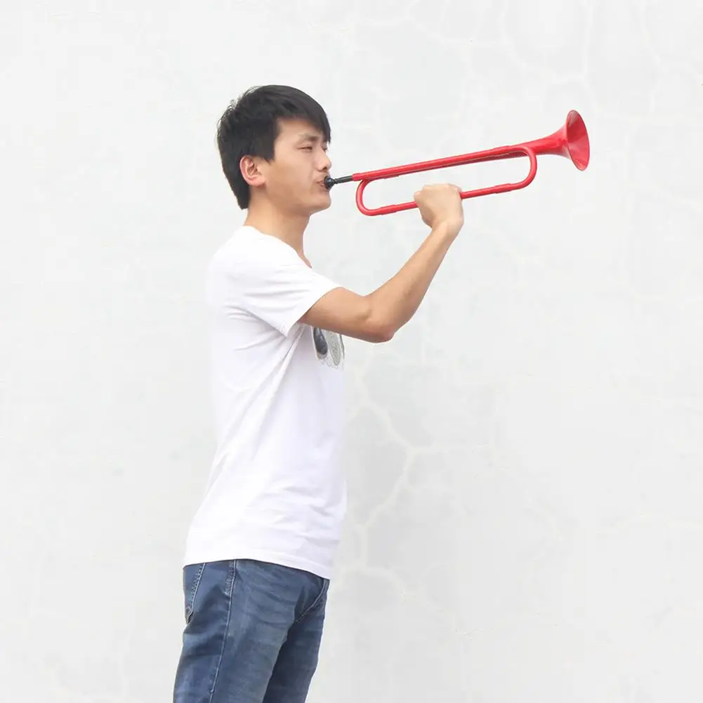 Trumpet Instrument B Flat Bugle Trumpet School Band Cavalry Plastic Horn Mouthpiece Brass Musical Instrument For Kid Beginner Present