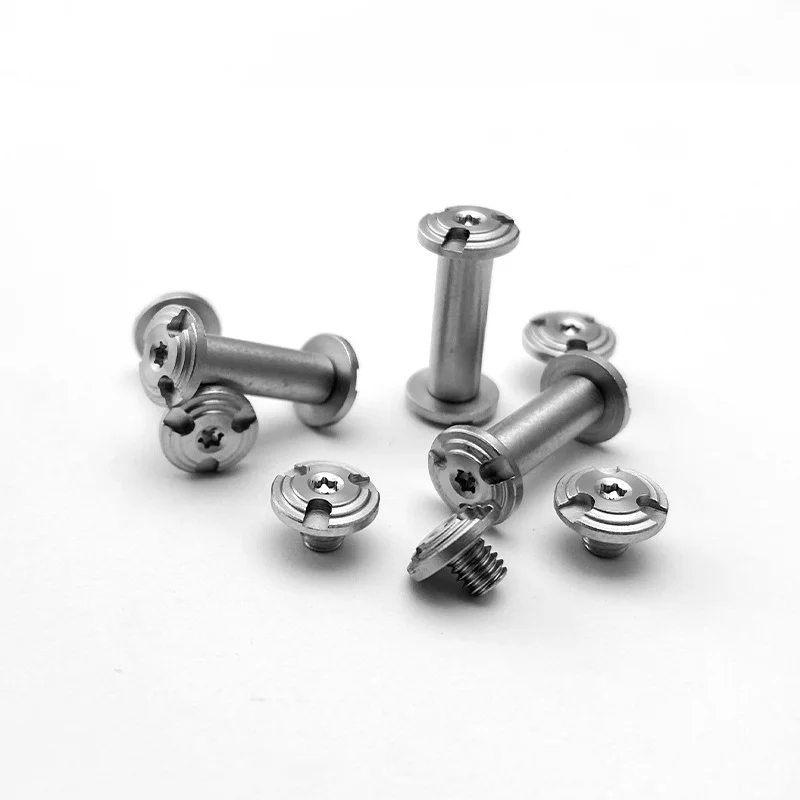 

10 Sets 416 Stainless Steel 6MM Hole CNC Knife Handle Lock Screws M4 Thread T8 Torx Spindle Rivets DIY Making Shank Accessories