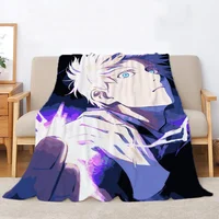 Gojo Satoru Home Interior Personalized Blanket Oversized 200x300 Luxury Blankets & Throws Knitted Plaid Microfiber Bedding Throw 1