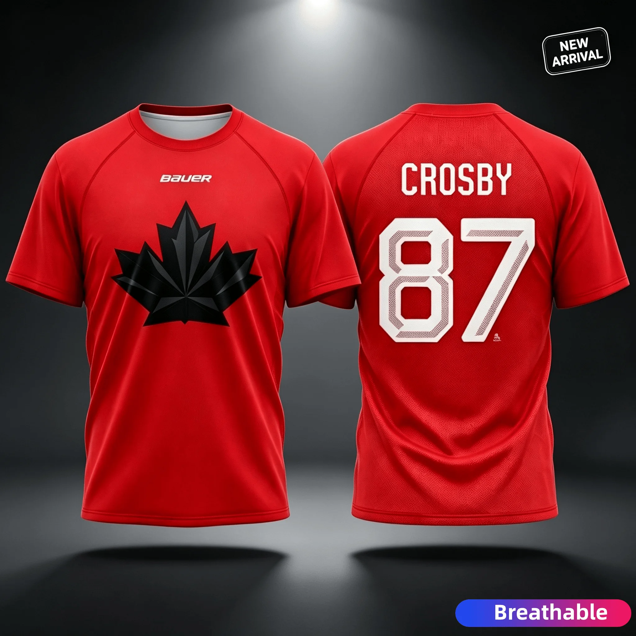 Sommer Kanada Eishockey Rotes T-Shirt 3D-Druck McDavid 97 Crosby 87 MacKinnon Sublimations-Sportfan-Jersey Tops Familien-Kinder-T-Shirts