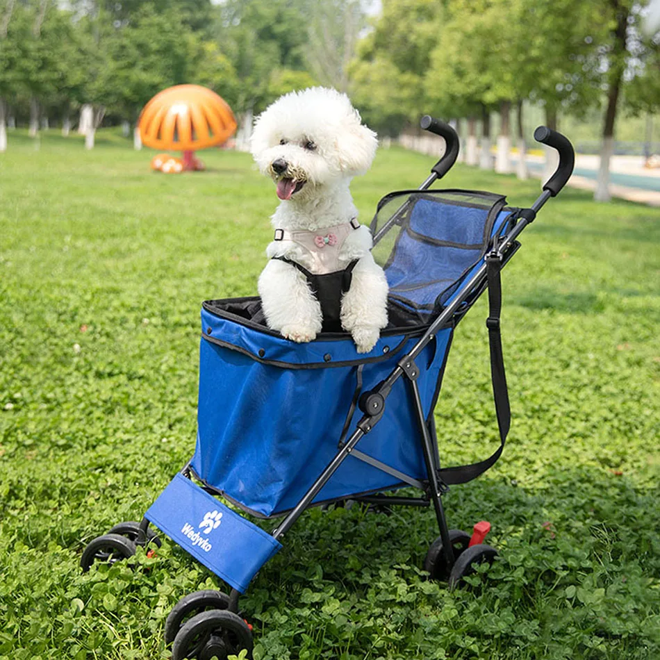 Pet Stroller M S Dog Cat Cage Jogger 4 Wheels Waterproof Puppy Travel Folding Carrier Pet Stroller 4