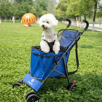 Pet Stroller M S Dog Cat Cage Jogger 4 Wheels Waterproof Puppy Travel Folding Carrier Pet Stroller 4