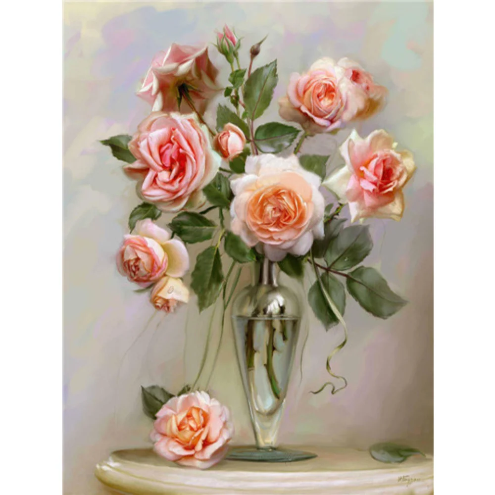 Blume Rose DIY Kreuz Stich 11CT Stickerei Kits Hand Handwerk Set Gedruckt Leinwand Home Dekoration Für Wohnzimmer Auf Verkauf – Detail 12