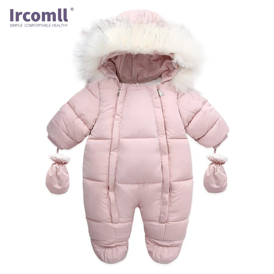 Ircomll Brand Baby Winter Clothes Cotton Down Rompers Hooded