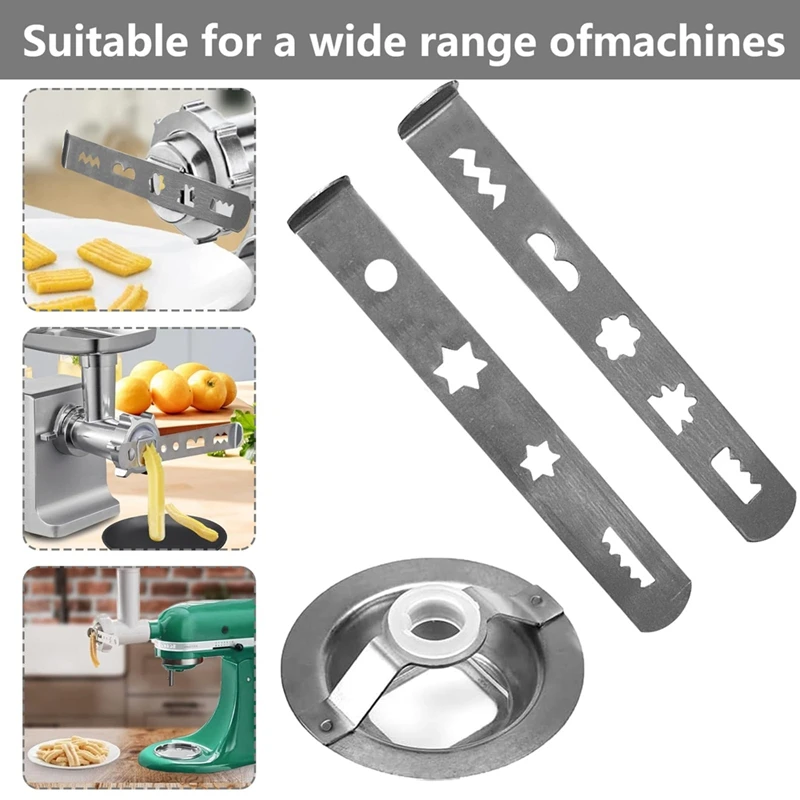Biscuit Attachment Accessories 8 Shapes For Meat Mincer Food Processor Set Of 2