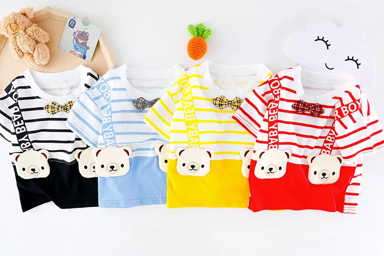 Baby Clothes Boy Girl Summer Set striped print T-shirt + Pants 1 2 3 4 Years Costume Toddler Kids Clothing Short Sleeve 2PCs Baby Clothing Set luxury