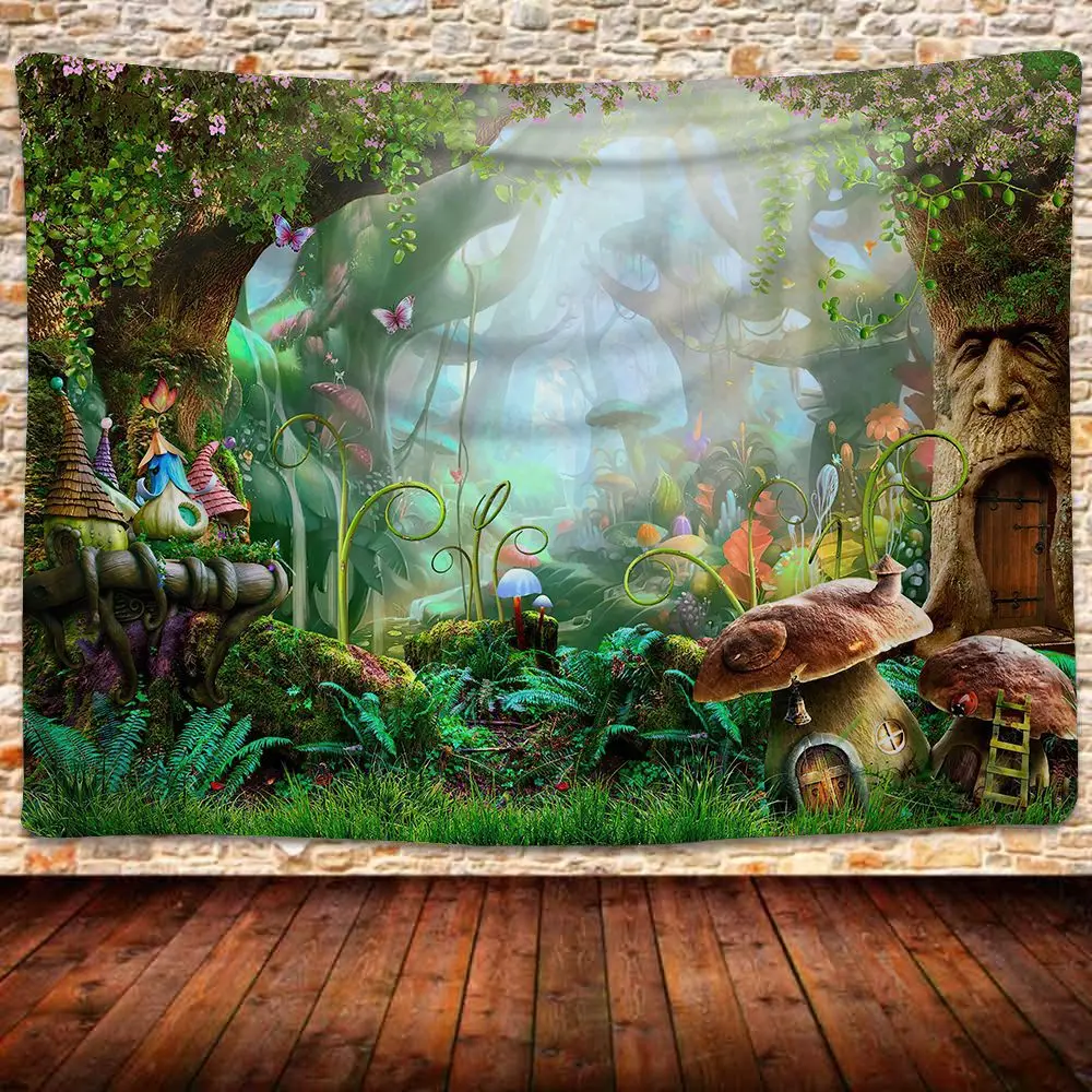 

Tapestry Psychedelic Beautiful Landscape Series Background Hanging Cloth Living Room Bedroom Ins Aesthetic Decorative Tapestries