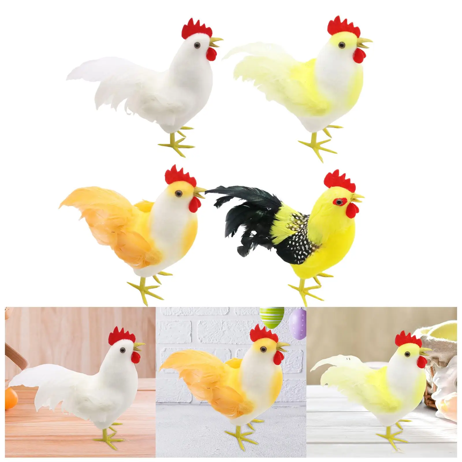 Rooster Sculpture Chicken Outdoor Statues for Home Art Ornaments Farmhouse